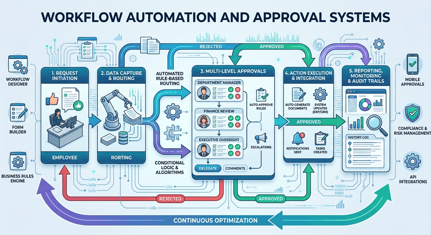 Workflow Automation and Approval Systems.
