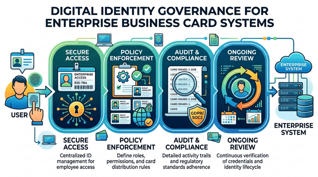 Digital Identity Governance for Enterprise Business Card Systems