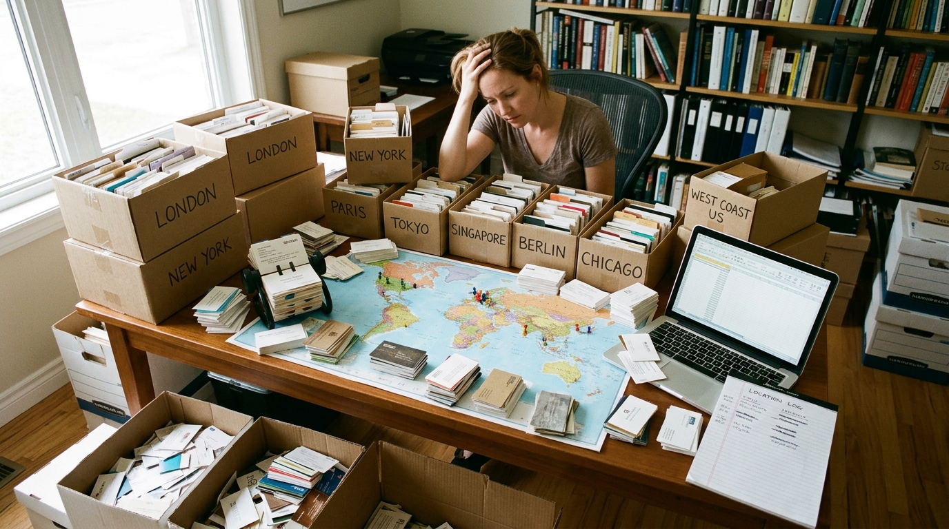 The Challenge of Managing Business Cards Across Multiple Locations.
