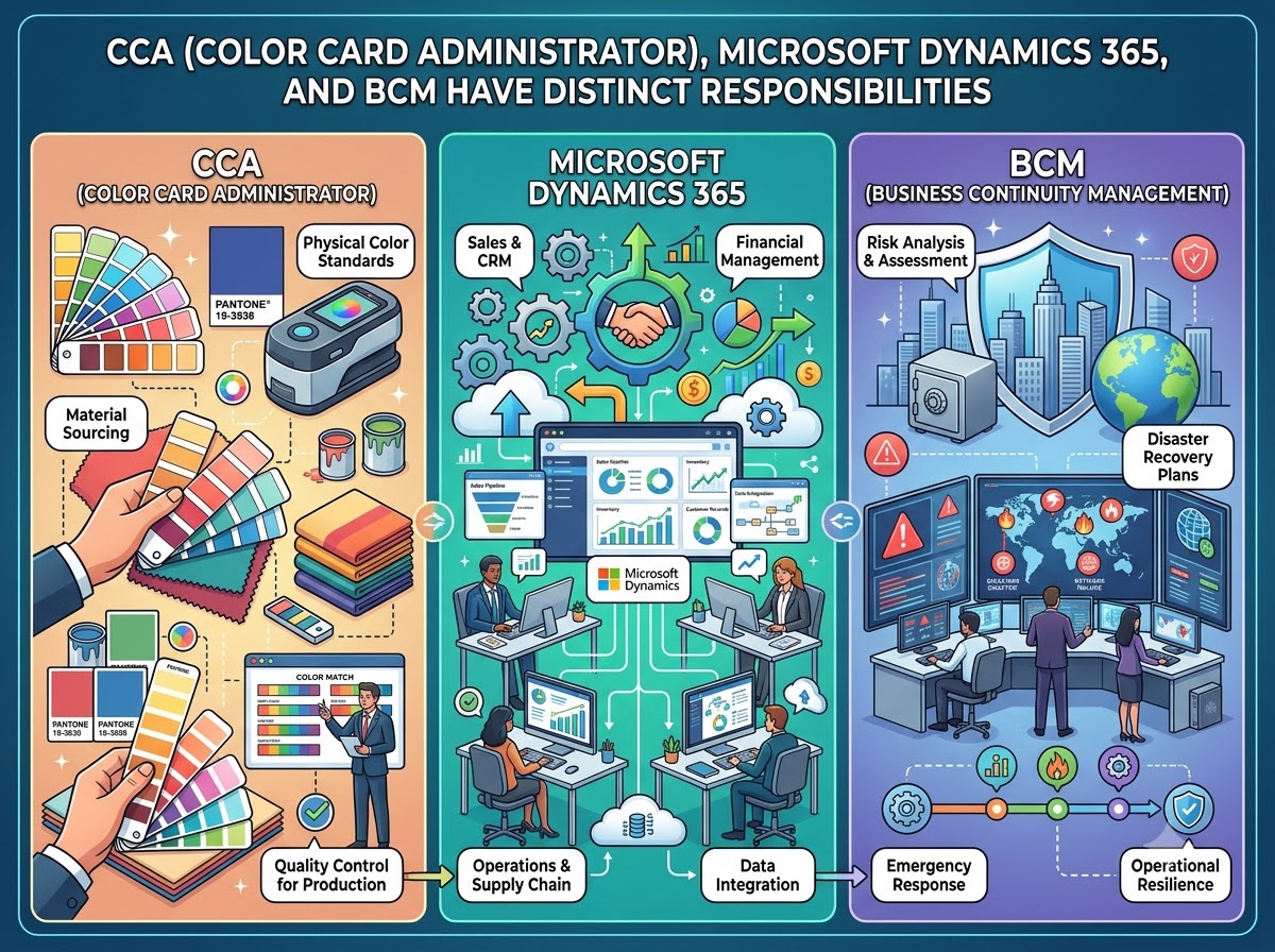 CCA, Dynamics 365, and BCM Have Distinct Responsibilities