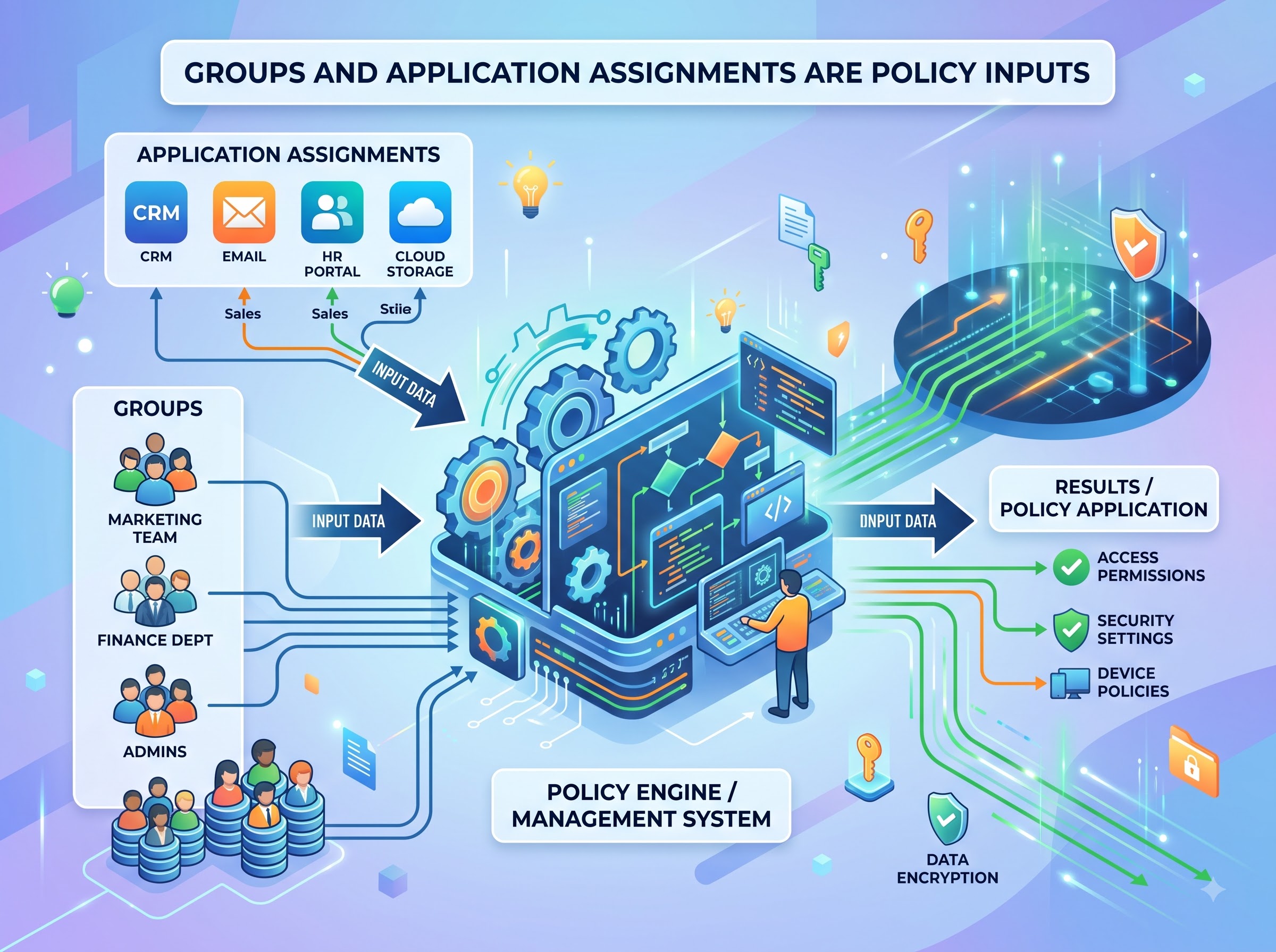 Groups and Application Assignments Are Policy Inputs