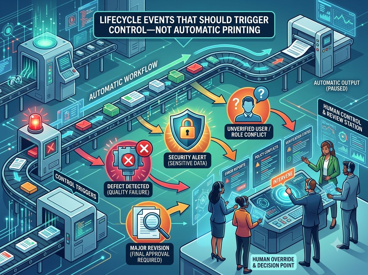 Lifecycle Events That Should Trigger Control—not Automatic Printing