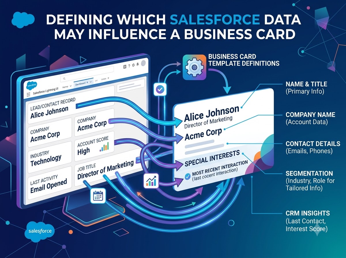 Defining Which Salesforce Data May Influence a Business Card