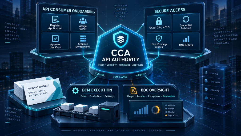 API Consumer Onboarding and Access Governance For Enterprise Business Card Ordering